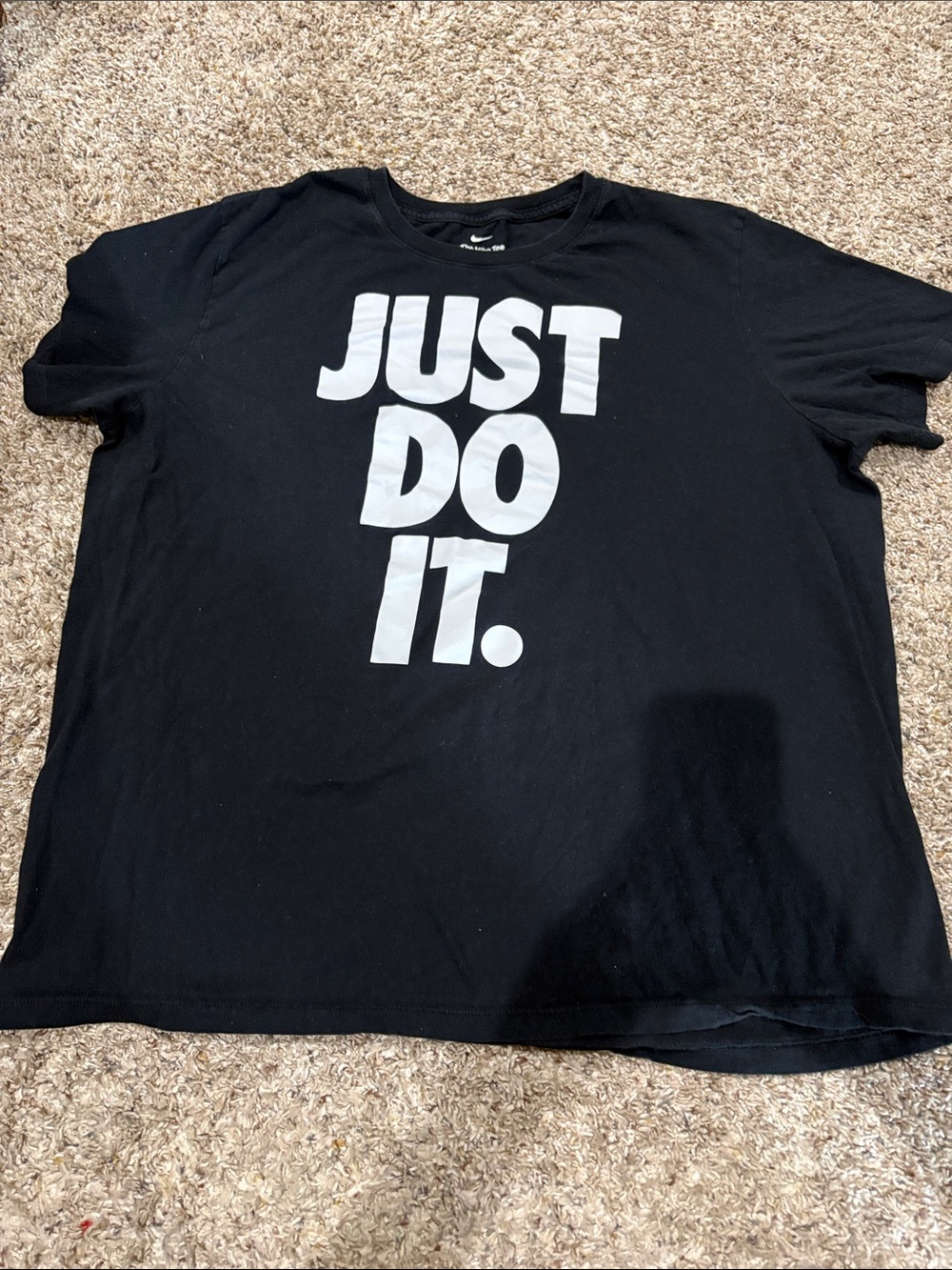 Nike Black Short Sleeve Tee with White "JUST DO IT." Graphic